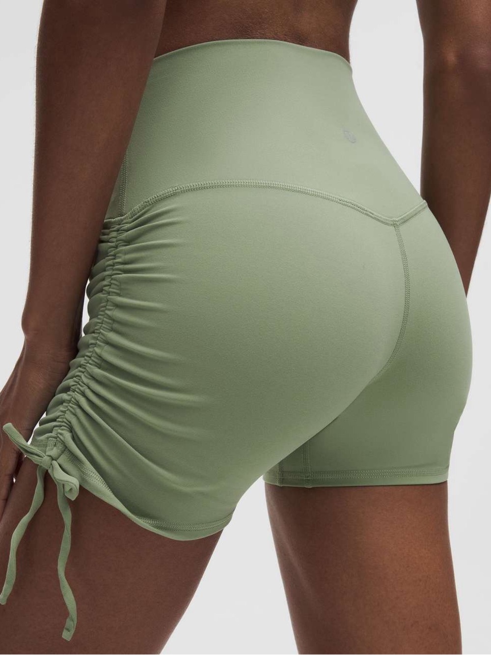 Lululemon Align Ruched Short 4", Desert Green, size 4
